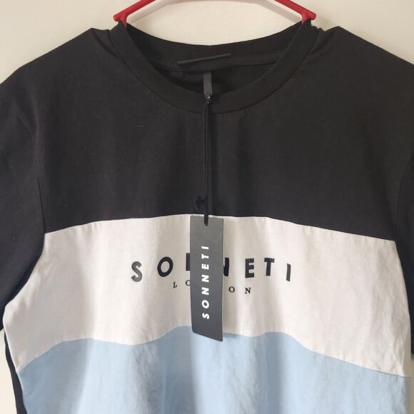 NEW SONNETI London Men’s Capri Color Block Logo Short Sleeve T-Shirt Tee M NWT - Picture 3 of 7